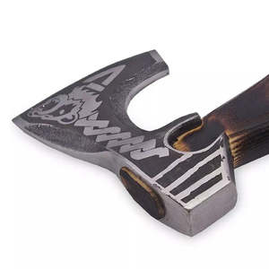 Hacha Tomahawk Artesanal de Acero Industrial con Alto Contenido de Carbono, Multiusos, para Camping, Supervivencia al Aire Libre, Mango de Madera Natural y Cuero - Product Image 2