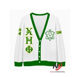 Cárdigan Clásico Elegante con Cuello en V y Bordado Frontal de la Hermandad Chi Eta Phi para Mujer, Anti-Pilling |   Cárdigan Personalizado 100% Algodón - Product Image 6