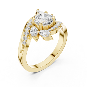 Bijoux dorés Chroma Bague de mariage 10K pour femme avec grosse pierre - Product Image 5