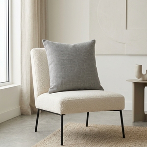 Housse de coussin décorative carrée unie en tissu doux tissé gris uni pour canapé, lit, bureau, salon, textile de maison - Product Image 5