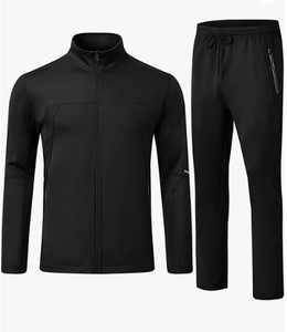 Ensemble de survêtement d'hiver personnalisé pour hommes, deux pièces, ensemble athlétique avec logo d'équipe, veste et pantalon coupe classique, fournisseur d'usine OEM/ODM - Product Image 1