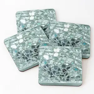 Mosaik Kerajinan Mewah Mosaik Coaster DIY Kristal Kaca Pembuatan Bentuk India Mosaik Coaster untuk Harga Rendah