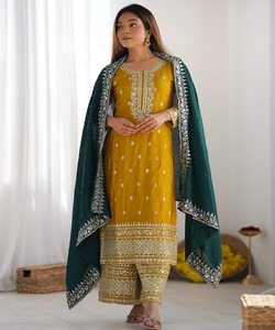 Cheap Low Price <b>Turkey</b> Islamic Clothing Modest Plus Size Women Abaya Femme Top Bottom Dupatta Set For Women - Product Image 1