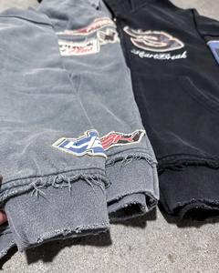 Sweat à capuche double avec logo personnalisé brodé, double capuche, pull à double couche avec fermeture éclair intégrale, sweat à capuche balaclava grande taille - Product Image 3