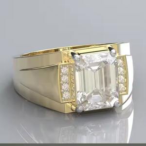 แหวนหมั้นเพชรสำหรับผู้ชายแหวนหมั้นเพชร14K สีทองพร้อมของขวัญรับรอง IGI สำหรับคู่รัก - Product Image 2