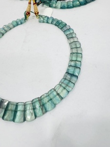 สร้อยคอจี้ฟลูออไรต์สีเขียวขนาด20นิ้วรูปทรงแฟนซีพร้อมควอตซ์สีฟ้าเครื่องประดับอัญมณีคริสตัลบำบัดขนาด8มม. - Product Image 5