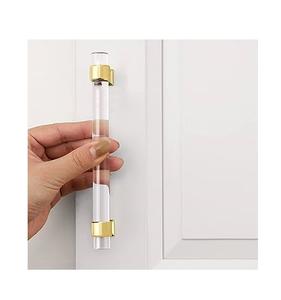 Manijas de Gabinete Acrílicas Transparentes de Alta Calidad, Herrajes de Latón Dorado para Gabinetes, Tiradores de Cajones Transparentes al por Mayor - Product Image 5