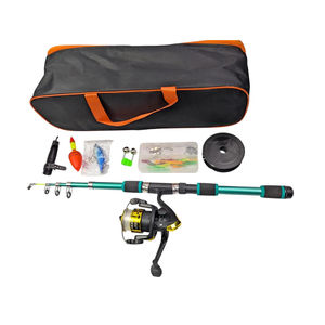 Ensemble de canne à pêche 1,80 m avec moulinet AK200 et kit de leurres dans un sac vert - Product Image 1