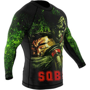 Compression Gym Chemises Surf À Manches Longues Logo Personnalisé UV BJJ Rashguard MMA Sublimé Hommes Rash Guard DHL Sublimation FEDEX OEM - Product Image 4