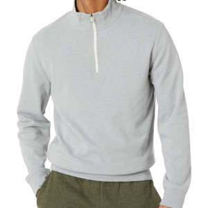 Logo personnalisé hommes polaire sweat quart 1/4 demi fermeture éclair col haut col montant sweat fermeture éclair à capuche - Product Image 4