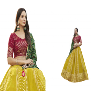 ใหม่พิเศษปักกึ่งเย็บเจ้าสาว Lehenga Choli สําหรับงานแต่งงานและโอกาสพิเศษจาก Idnia - Product Image 1
