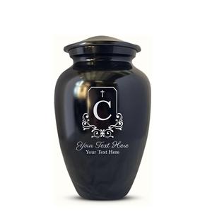 C Personalized Custom Human Cremation Urn for Adult Ashes Men & Women Engraved Aluminum Urn with Name Date Urn Black Custom Size - Product Image 1