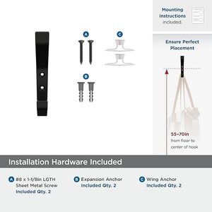 Bronze Aluminium Decorative Double Prong Wall <b>Hook</b> Wood Brass Metal for Coats Hats Backpacks Bags <b>Door</b> <b>Over</b> Bathroom Room Decor - Product Image 5