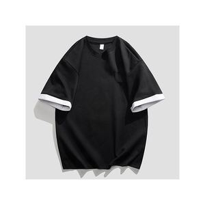 2023 dernier Street Wear mode personnalisé imprimé Logo hommes T-Shirts 100% coton contraste garniture T-Shirts - Product Image 6