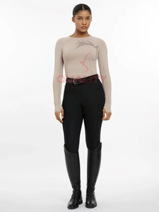 Camisa de verano para montar a caballo para mujer, camiseta ecuestre ligera transpirable, tela elástica de secado rápido, tops ecuestres para montar - Product Image 4