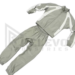 Chándal de Nailon 100% Liso, Fabricante de Ropa OEM, Chaqueta con Cremallera, Bloques de Color, Chándales Cortavientos Personalizados de Nailon para Hombre - Product Image 5