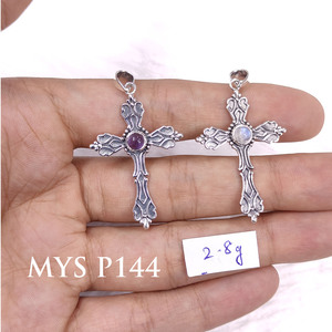 จี้พลอยธรรมชาติแบบพรีเมี่ยมเครื่องประดับเงินสเตอร์ลิง - Product Image 1