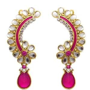 The99Jewel Fine <b>Jewelry</b> Sets <b>Kundan</b> Austrian Stone Meenakari Dangler Earrings 1304505 Model - Product Image 1