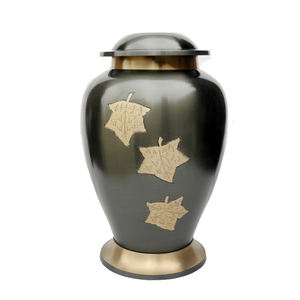 Urna Funeraria Americana para Adultos, Elegante Urna de Metal para Cenizas con Detalle de Hojas de Arce - Product Image 2