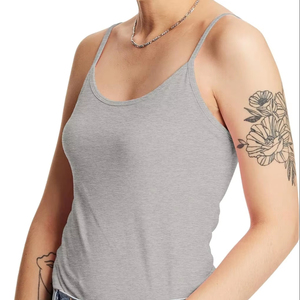 เสื้อสายเดี่ยวผ้าฝ้ายยืดหยุ่นสำหรับฤดูร้อนของผู้หญิง มีบราในตัว สายปรับได้ เนื้อผ้านุ่ม ระบายอากาศดี เหมาะสำหรับใส่ทุกวัน - Product Image 1