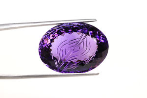 Piedra preciosa facetada de amatista natural, gemas de amatista talladas en forma ovalada, piedra púrpura de sombra profunda para la fabricación de joyas - Product Image 3