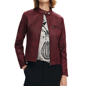 Nouvelle veste en cuir pour femmes de vêtements d'hiver pour un usage décontracté Vestes en cuir à fermeture éclair avant de qualité supérieure pour dames - Product Image 6