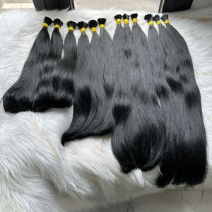 EXTENSIONES DE CABELLO HUMANO BRASILEÑO ALINEADO CUTICULA NEGRA RECTA NATURAL PURA DE DONANTE CRUDO VENTA CALIENTE - Product Image 1