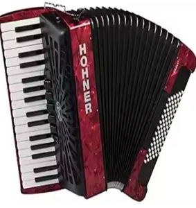 Accordéon Hohner Bravo III 72 sans effort avec soufflet noir et rouge - Product Image 1