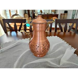 On Sale Copper water pitcher with lid,pure copper hammered jug, copper home and kitchen decor,engraved copper Pitcher - Product Image 2