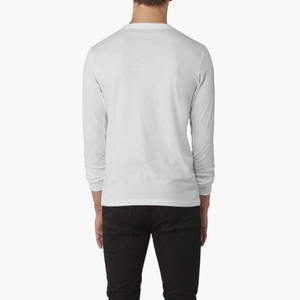 Camiseta a rayas laterales de manga larga supersuave de algodón y poliéster para hombre, camisetas de manga larga negras y grises de alta calidad para hombre - Product Image 2