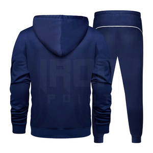 Chándal polar con capucha para hombre de diseño personalizado, nuevo estilo, ropa de calle transpirable para invierno, conjuntos de patrón sólido - Product Image 4