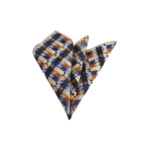 Pochette de costume bleu marine beige à motif ethnique imprimé, accessoire dans la catégorie Autres - Product Image 2