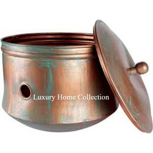 Nouveaux pots de tuyau de forme ronde faits à la main de concepteur de couleur marron grande forme pour le stockage de bobine et le pot de stockage de tuyau fournitures de jardin - Product Image 3