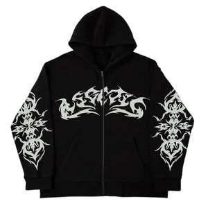 Y2K Retro Winter Solid Logo Hoodies avant pour hommes et femmes Service OEM écologique - Product Image 6