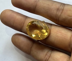 Anillo de piedras preciosas citrino chapado en oro y plata de ley hecho a mano, forma ovalada, 10X16MM, conjunto de joyería de moda para regalo de bodas - Product Image 2