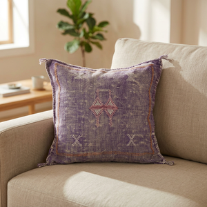 Housse de coussin carrée personnalisable faite à la main pour motif géométrique bohème brodé, 100% soie, fermeture enveloppe, décoration intérieure - Product Image 2