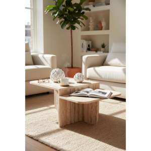 Harmony Berlin Modern Eco-Friendly Durable Coffee <b>Table</b> <b>White</b> Living Room Minimalist Wooden Furniture Stylish Rectangle <b>Table</b> - Product Image 1