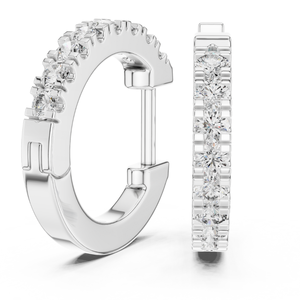 Boucles d'oreilles rondes en diamant pour femmes Pierres certifiées cultivées en laboratoire Bijoux de mode Acheteurs en gros et sur mesure - Product Image 4