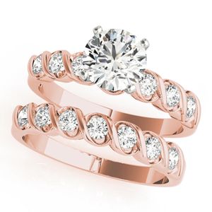 Round Cut Moissanite Prong Setting Bridal <b>Set</b> Heavy Design <b>Sterling</b> <b>Silver</b> Wedding <b>Ring</b> for Women - Product Image 2