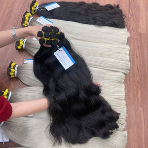 Extensions de cheveux vierges ondulés en vrac les plus vendues, 100% cheveux humains vietnamiens, toutes couleurs compatibles avec la teinture, lots de 100g - Product Image 1