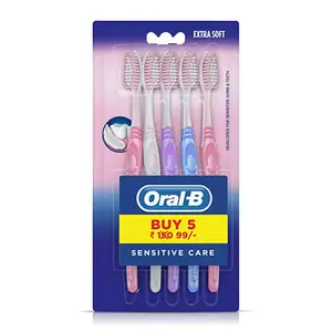 Oral-b sikat gigi sensitif, sikat gigi ekstra lembut 5 pak lembut untuk pembersih gigi dewasa