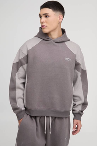 Ensemble sweat à capuche zippé personnalisé avec logo et pantalon taille haute double couche 100 % coton, ensemble jogging oversize pour homme - Product Image 3