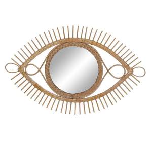 Nuevo diseño Vintage tejido ratán y jacinto de agua espejo adornos de pared espejo de mimbre superventas Natural ecológico - Product Image 6