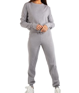 M & F-Conjunto de 2 piezas con logotipo personalizado para mujer, traje para el sudor - Product Image 1