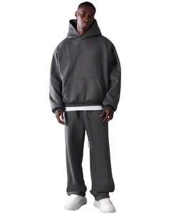 <b>Mens</b> Graphite <b>Grey</b> Fleece Hoodie And Relaxed Fit Jogger Tracksuit Set Winter Casual Pullover Hooded <b>Sweatshirt</b> Pants Streetwear - Product Image 1