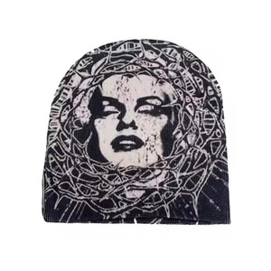 Gorro Jacquard Unisex de alta calidad, ropa de calle, diseño personalizado, gorra de calavera con camuflaje y patrón de lazos, Material Acrílico - Product Image 3