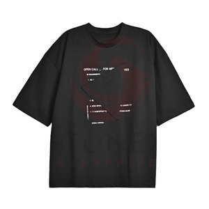 OEM High Quality Men's Summer Cotton Short Sleeve <b>Tshirt</b> Custom Boxy Loose Knitted Round Neck Custom Printed T-Shirt - Product Image 1