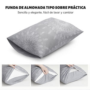 Juego de Funda Nórdica con Cierre y Funda de Almohada, 100% Poliéster, Diseño Geométrico Moderno, Suave y Transpirable para un Sueño Reparador - Product Image 3