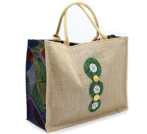 Bolsa de mano promocional de yute de moda duradera, serigrafiada, colores mezclados, forro impermeable, Protección mejorada de larga duración - Product Image 2