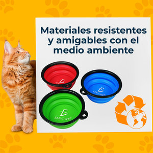 Ciotola da Viaggio Pieghevole in Silicone da 350ml con Moschettoni, Motivo Solido, Capacità 1L - Compagno per l'Idratazione in Movimento per Gatti - Product Image 2